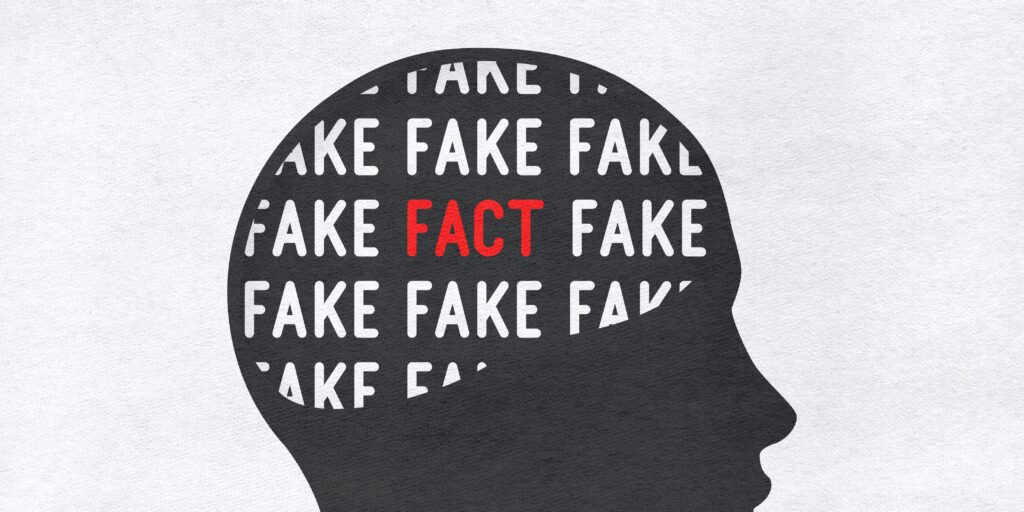 «Fake or Fact» brain in the head