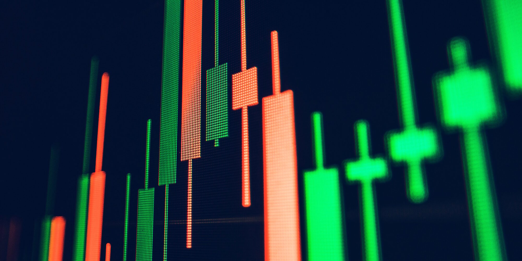 Stock Marketplace Chart Candles Close Up